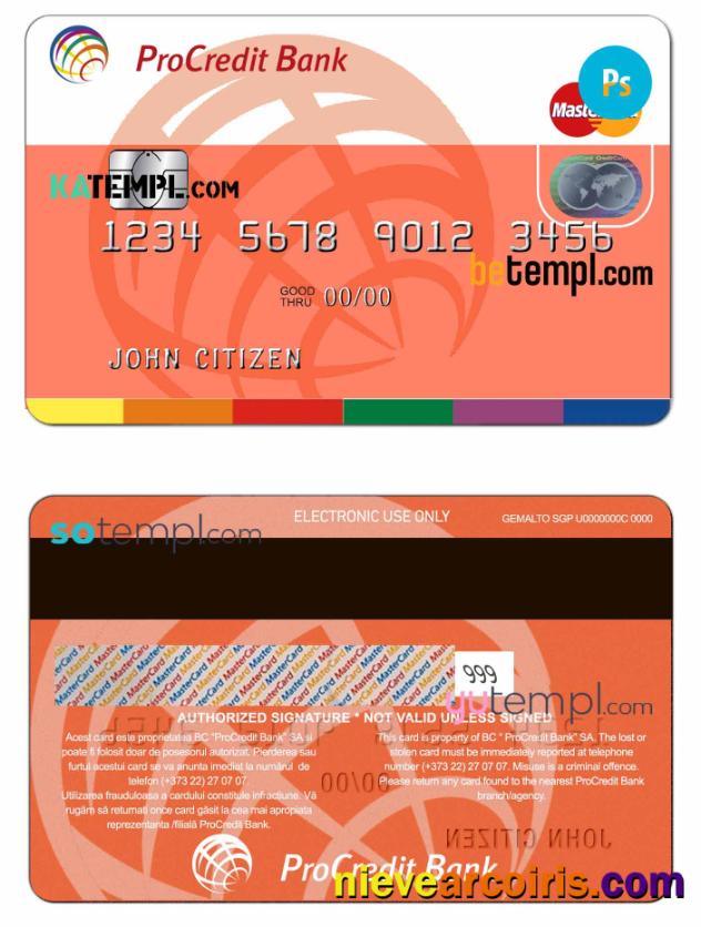 Moldova Procredit bank mastercard